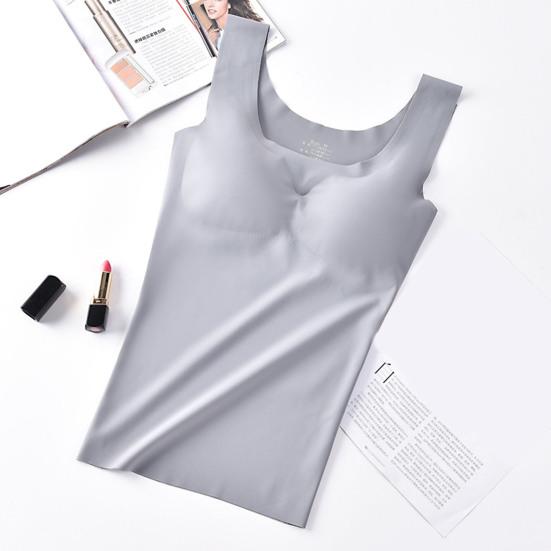 Canotta Termica Invernale Donna: Gilet Intimo In Pile Morbido, Grigio Taglia S