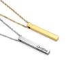 Custom Words Stick Pendant Necklace For Men Stainless Steel Personalized Name Stick Choker