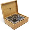 Tea Set - Bredemeijer - 184010 - 4 Metal Boxes - Spoon Included - Bamboo Wood