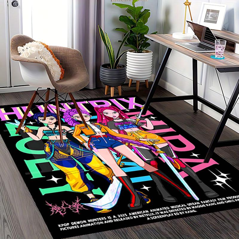 1pc Huntix Noxura Anime Chair Mat - Kpop Demon Hunters Office Decor, Non-Slip Carpet for Desk, Seasonal Gift, Suitable for Home and Office Use.O006