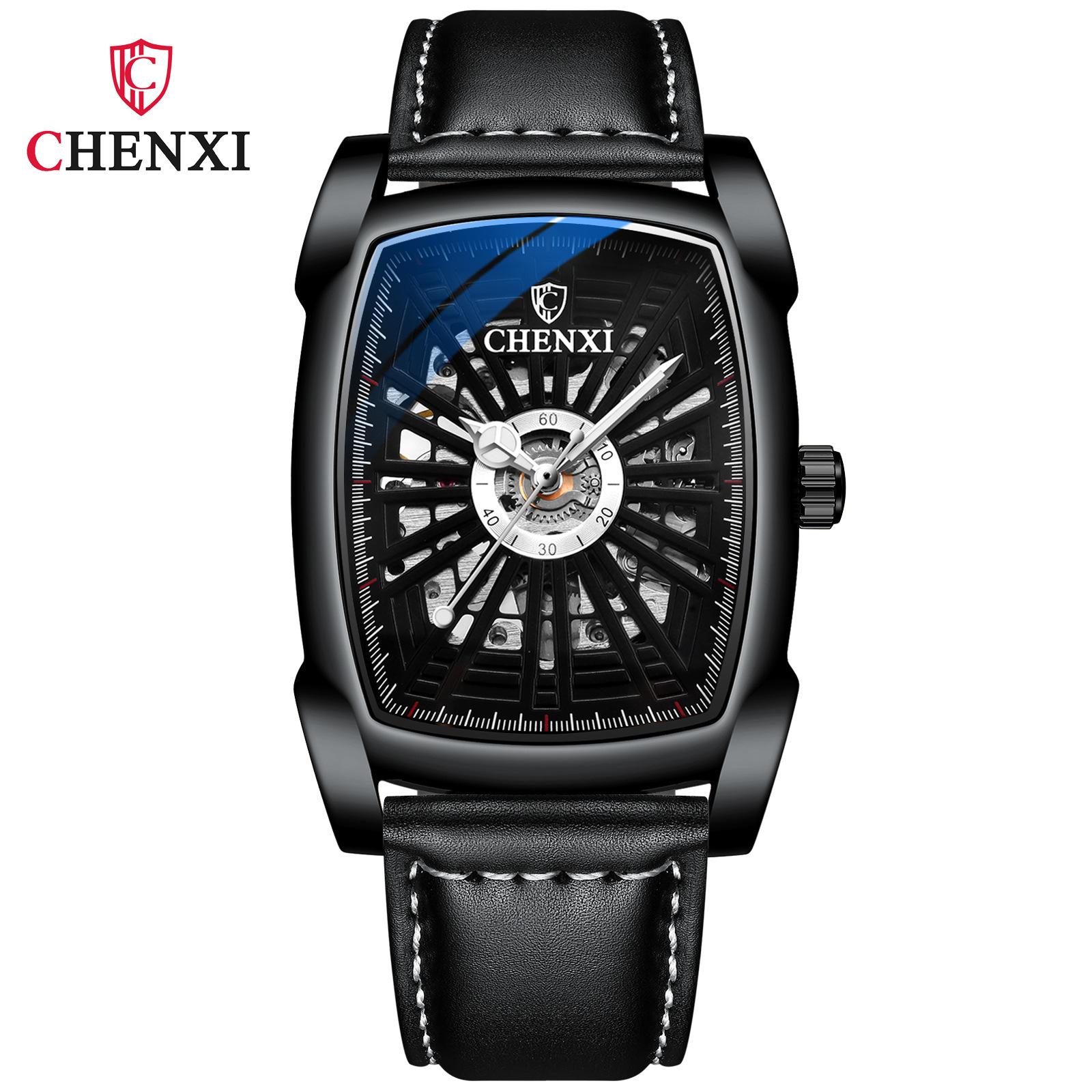 

Новые роскошные мужские часы высшего бренда с коробкой, автоматические квадратные мужские механические часы