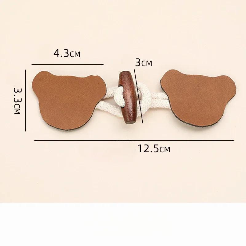 

1 Pair PU Leather Horn Buckle Toggle Button Fastener for Coat Jacket Duffle DIY Handmade Craft Sew on Clothing Sewing Decoration