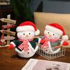 Adorable Plush Snowman Doll For Bedroom Decor Soft Stuffed Toy For Kids Christmas Gift