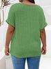 2025 Spring/Summer Plus Size Women's Solid Color Zipper Short Sleeve Loose Pullover Top