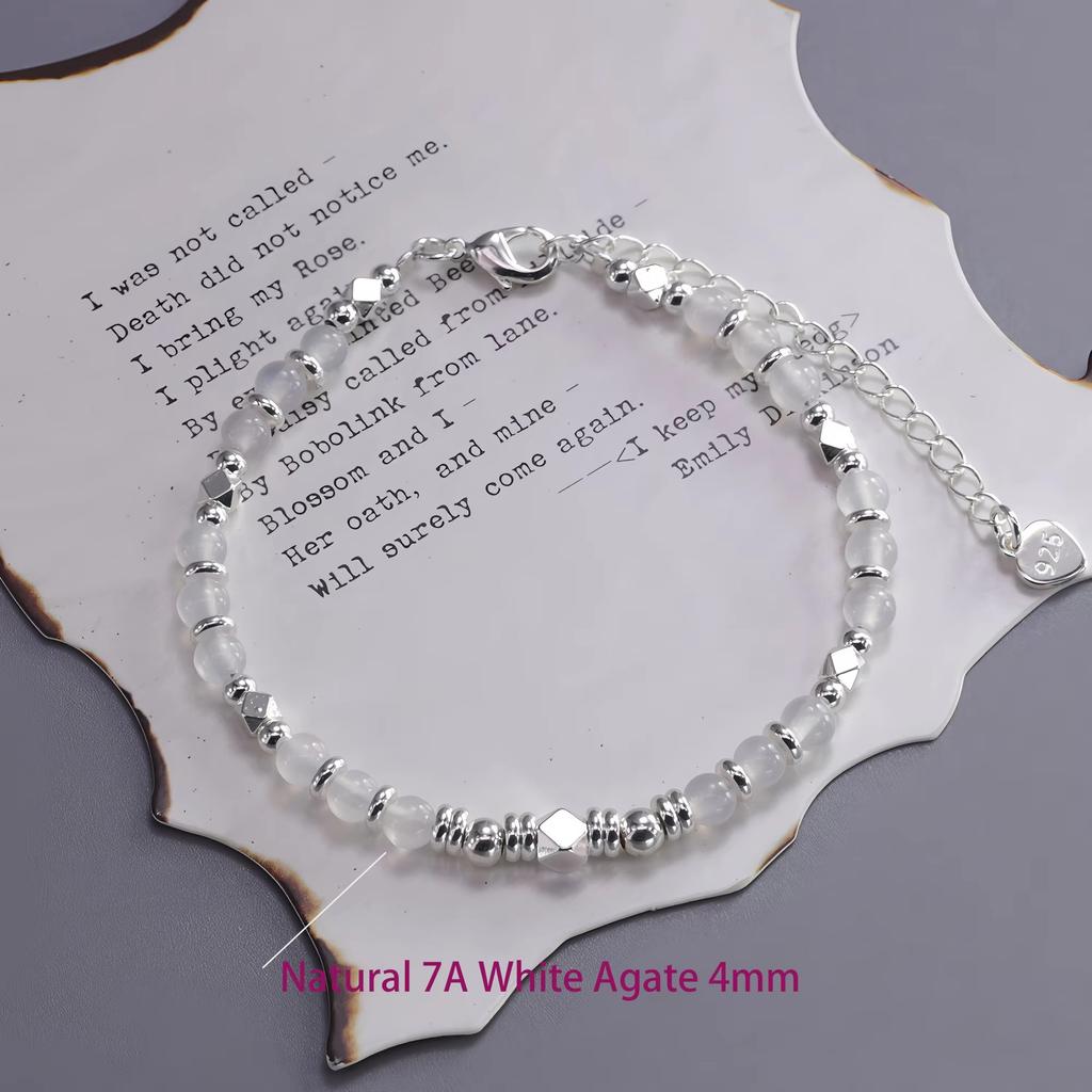 PANJBJ 925 Sterling Silver Red Agate Bead Bracelet for Women Fish Shape Retro Bead Design Versatile Jewelry Gifts Dropshipping