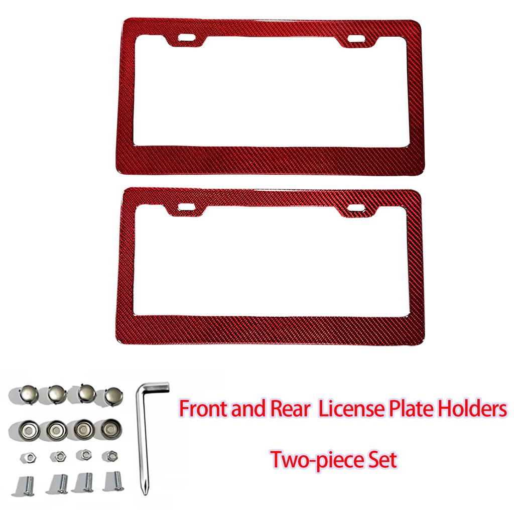 For US CA EU Version License Real Carbon Fiber Front Rear License Plate Panel Frame Decorative Cover Car Exterior Accessories