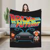 Delorean Back To the Future 80s Style Knitted Blanket Car Time Machine Flannel Throw Blankets Couch Printed Thin Multifunction