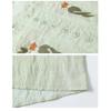 Women Pink V Neck Floral Embroidery Half Placket Three Quarter Sleeve Cotton Linen Blouse