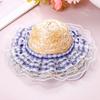 Cat Straw Hat Lace Ruffle Cute Bow Cat Sun Hat Elastic Strap Adjustable Retro Sun Hat for Cats Small Dogs Sun Protection Photo Prop
