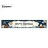 Birthday Decoration Banner Large Happy Yard Sign, 70 x 15 Inch Neon Cyberspace Theme Outdoor Backdrop for Boys Girls Party Supplies Portable