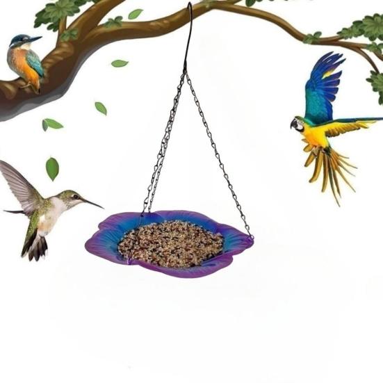 Yousheng Bee Watering Station with Vivid Flower Design Stable Hanging Feeder Windproof Bee Bath Feeders Butterfly Bath Bowl Easy Installation Feeder