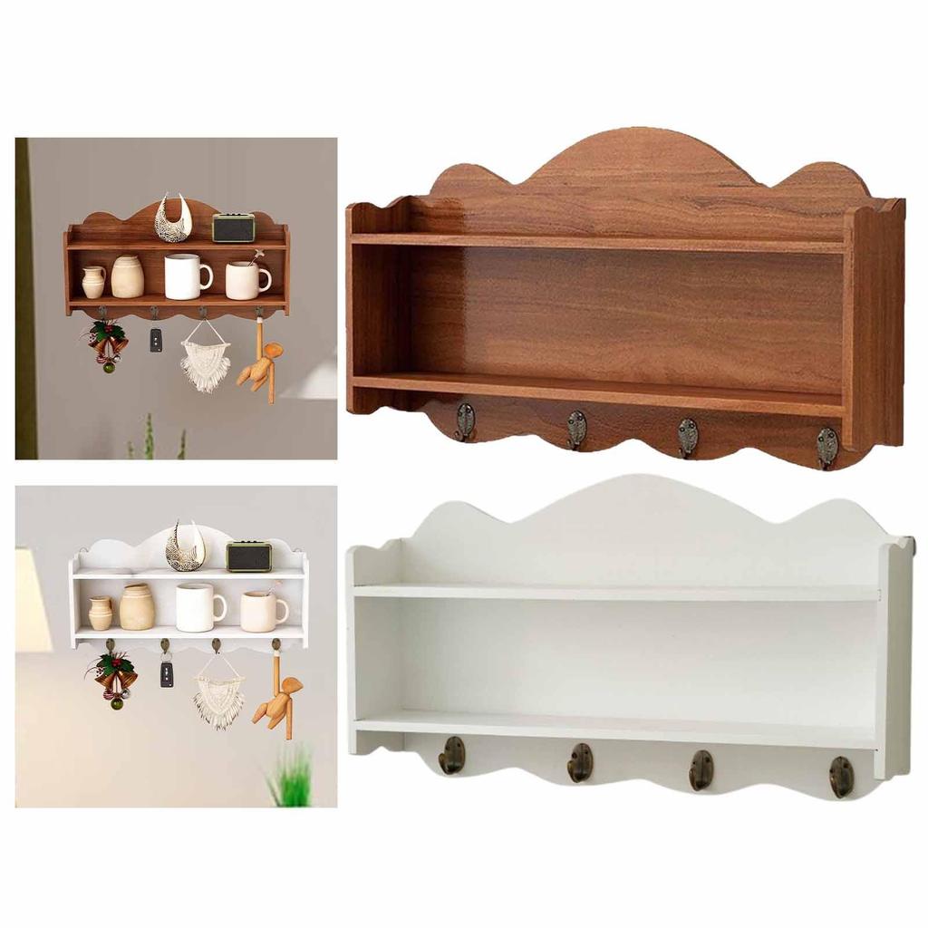 Keukenplanken Ornamenten Displaystandaard Eenvoudige Installatie Stevig Multifunctioneel Sleutel- en Bekerhouder Wandplank voor Kantoor Entree