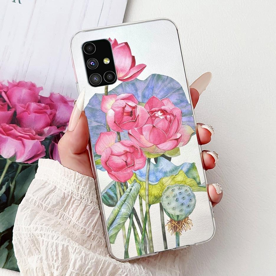 For Samsung Galaxy M51 Case SM-M515F Colorful Flower Painted Cover Soft Silicone Phone Case For Samsung M51 M 51 GalaxyM51 Shell
