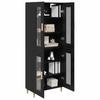 Highboard in Black Oak Look 69.5 x 34 x 180 cm Engineered Wood