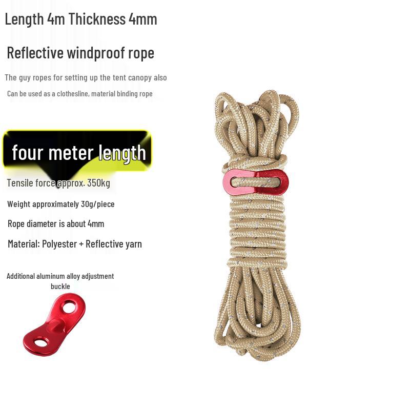 Reflective Wind Rope for Camping Tents - 4mm & 6mm Guy Rope