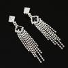 European and American Fashion & Trend Temperament Ear Studs Earrings Multi-Row Diamond-Studded Tassel Ornament  E343