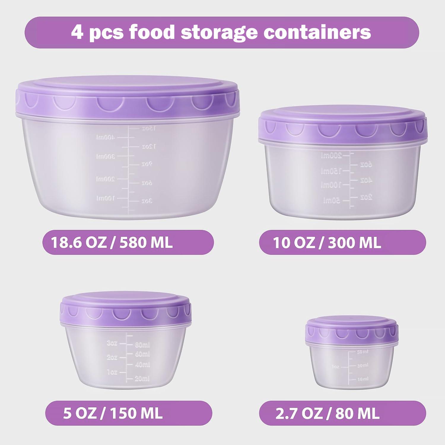 

4/16 Pcs Freezer storage Containers with Lids, Reusable BPA Free Plastic Soup Jars, Leakproof Salad Dressing Container to Go