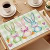 Adorable Bunny and Heart Pattern Placemats, 4pcs Set, Rectangular Placemats for Dining Table, Kitchen Table Mats, (12"x18") Suitable for Home Kitchen
