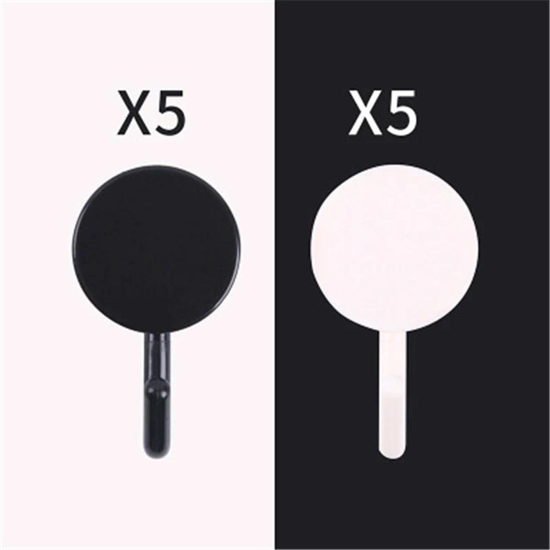 10Pcs Self Adhesive Hooks Punch-Free Hanger Without Leaving Traces Paste Hook Bedroom Wall Hanging Coat Hook Key Storage Hanger