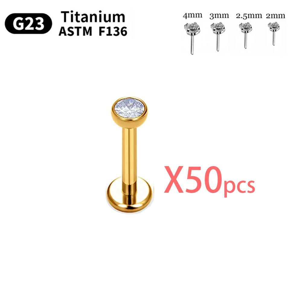 10/50 Stück G23 Titan Piercing Labret Lippe ASTM F136 Körperschmuck Nasenstecker Ohrringe Für Frauen 20/18/16G