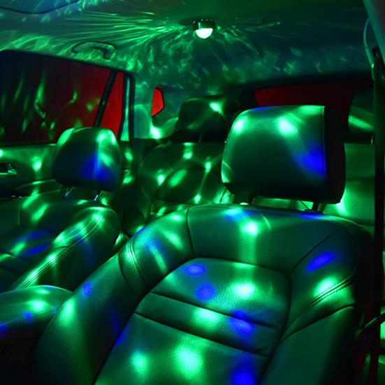 Einstellbare Auto-Diskokugel, superhell, wiederaufladbar über USB, Mini-Größe, tragbar, mit Soundaktivierung, mehrfarbiges Auto-Diskolicht