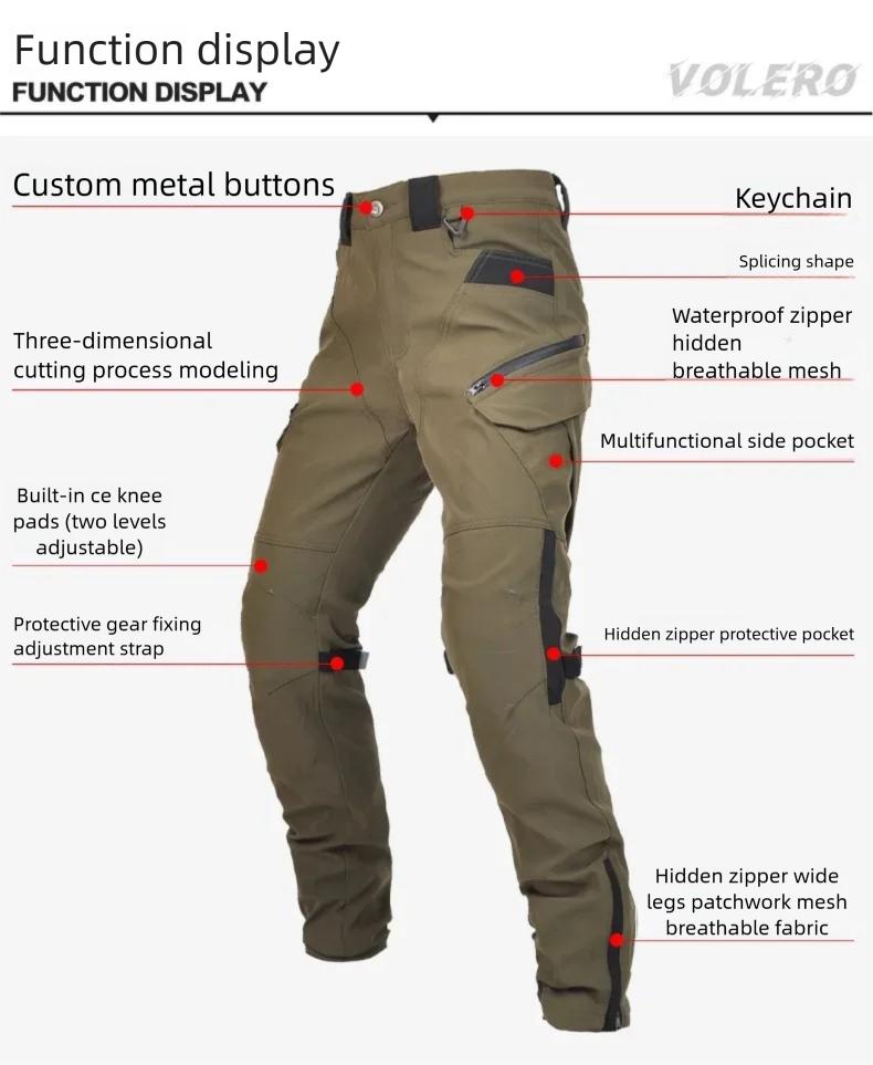 Motorcycle Pants All-season Windproof Double-layer Breathable High-waisted Moto Riding Pants Anti-drop Pants