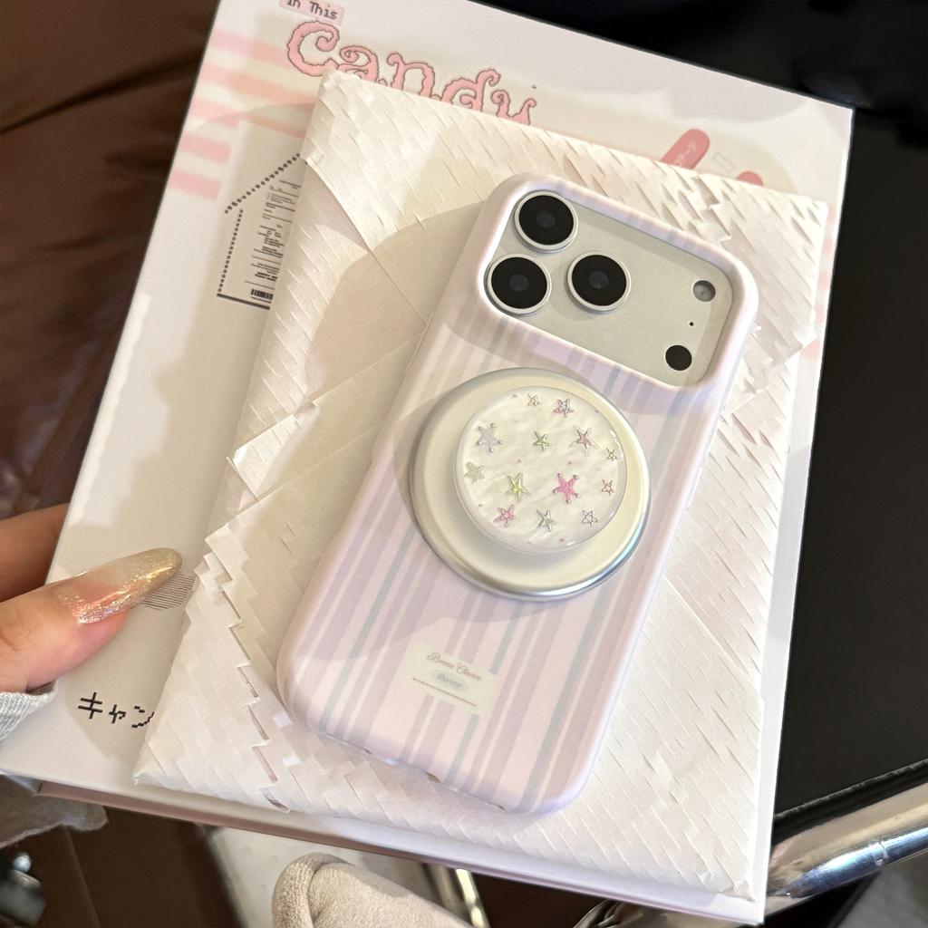 Mother-of-pearl Starry Screen Case Suitable for Apple 17pm Soft Film iPhone 16 Phone Case 15 Magnetic Stand 17 Gold-plated