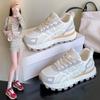 Spring Women's Shoes New Breathable Mesh Shoes Children's Versatile Thick-soled Heightening Sports Shoes Casual Dad Shoes