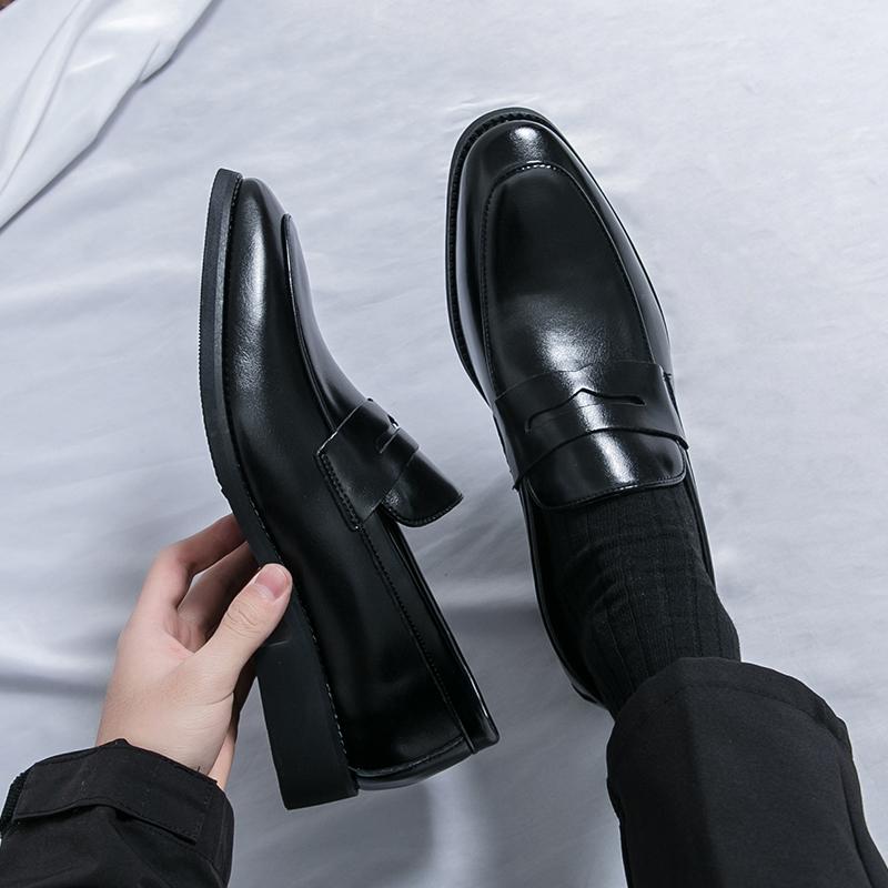 Fashion Leather Men Loafers Mens Slip On Casual Shoes Fashion Men Office Shoes Male Comfortable Wedding Dress Flats Non-Slip Lazy Shoes