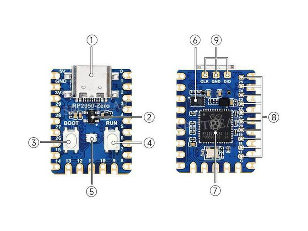 Raspberry Pi Pico 2 RP2350A Mini Placă de Dezvoltare