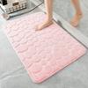 1pc Memory Foam Embossed Velvet Carpet Bathroom Living Room Non-Slip Mat Cobblestone Floor Mat Home Furnishings