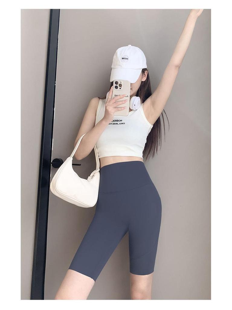 Quick-Dry Hip Lift Yoga Leggings with Phone Pocket - Slim Fit Summer Style Barbie Pink