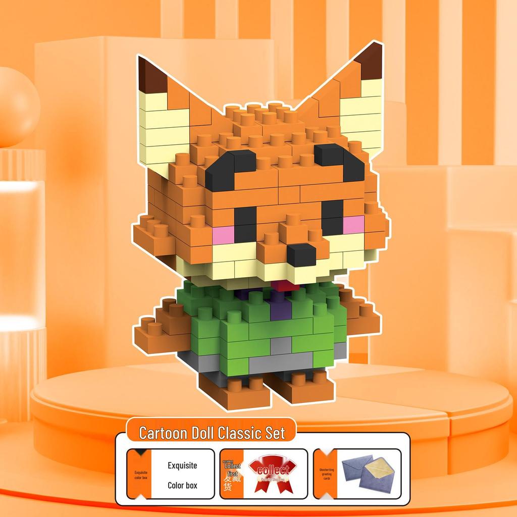 Figuras de Desenho Animado de Micro Partículas Compatíveis com LEGO - Brinquedo de Montagem Educacional para Crianças Caixa Surpresa Ornamentos