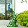 Garden Solar Peacock Statue Resin Color Changing Animal Ornament Outdoor Decorations Accessories Night Light Ornament