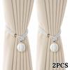 2ks perleťové úchyty na záclony, perleťové úchyty na záclony, ozdobné úchyty, provazové úchyty na záclony, bez děrování, nastavitelné výsuvné části