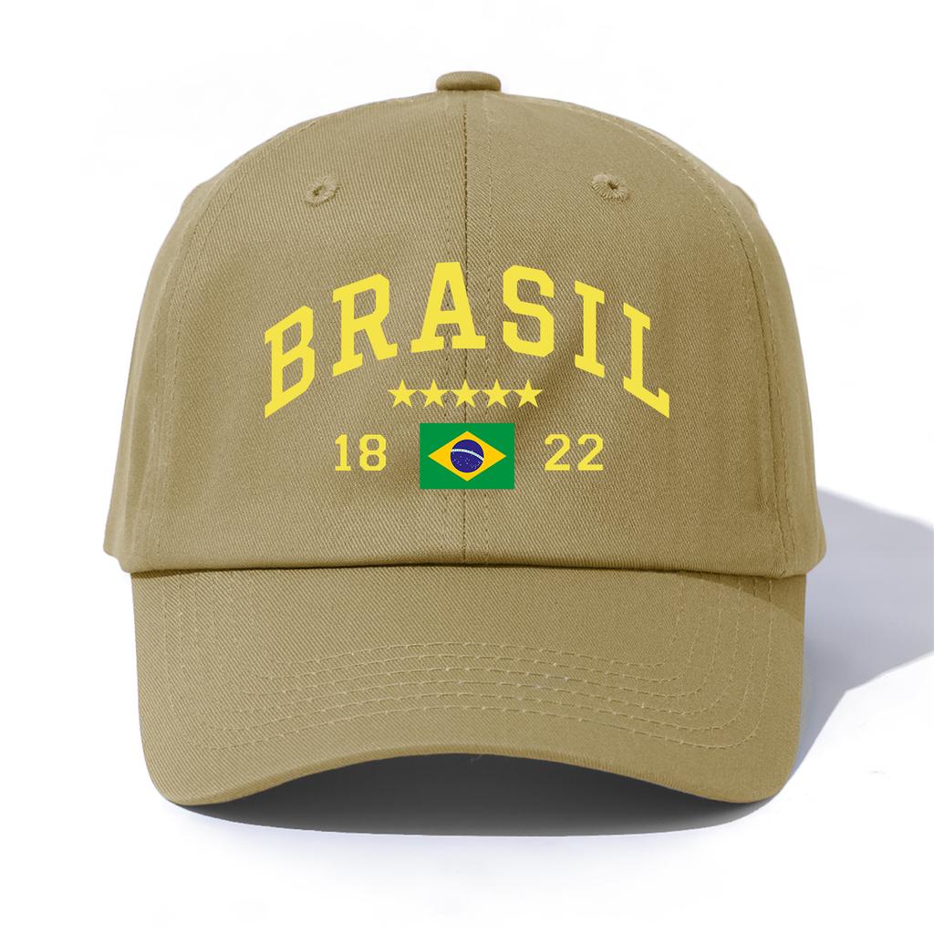 1pc BRASIL Print Baseball Cap for AdultsMinimalist Retro Style Casual Soft Adjustable Dad HatPerfect As Gift