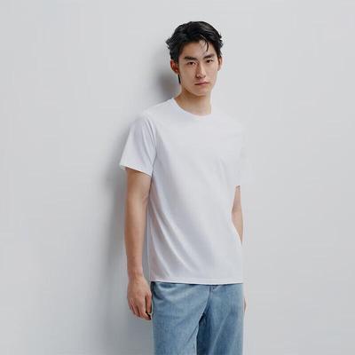 PEACEBIRD Men's Quick-Dry Solid Color Short Sleeve T-Shirt