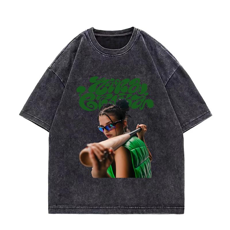Nina Chuba Printing tričko s potiskem Pánské Dámské Vintage Prané Hip Hop streetwear Krátký rukáv Bavlna Móda Plus size topy