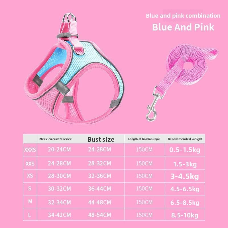 Pet Supplies: Vest Style Pet Chest and Back Straps, Reflective and Breathable Cat and Dog Leashes, Dog Walking Leashes