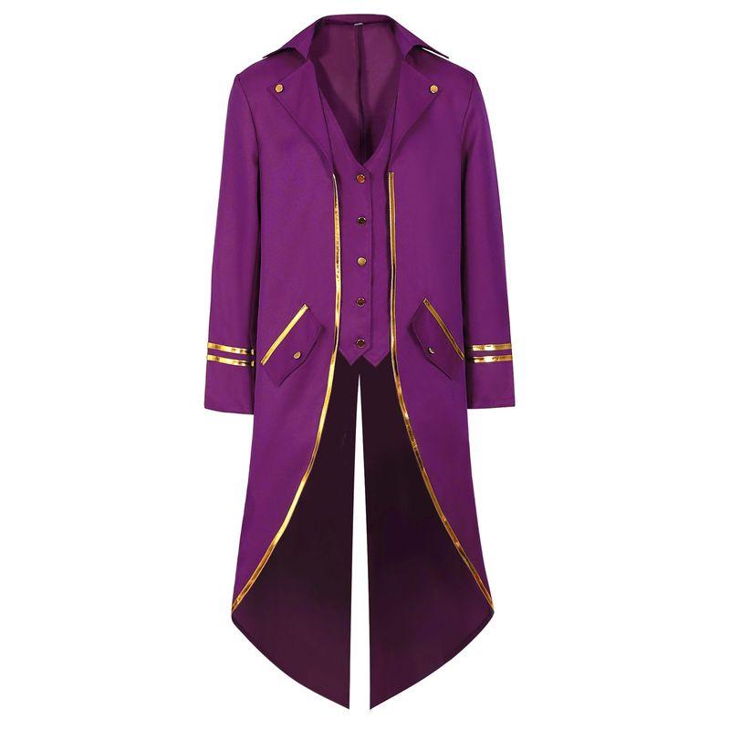 2024 New Foreign Trade Amazon European and American Men's Coat Medieval Tailcoat Halloween Carnival Costume