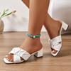Large-Size New Summer Fashion Square-Toe Chunky Heel High-Heeled Sandals – Lightweight Casual Slippers for Women