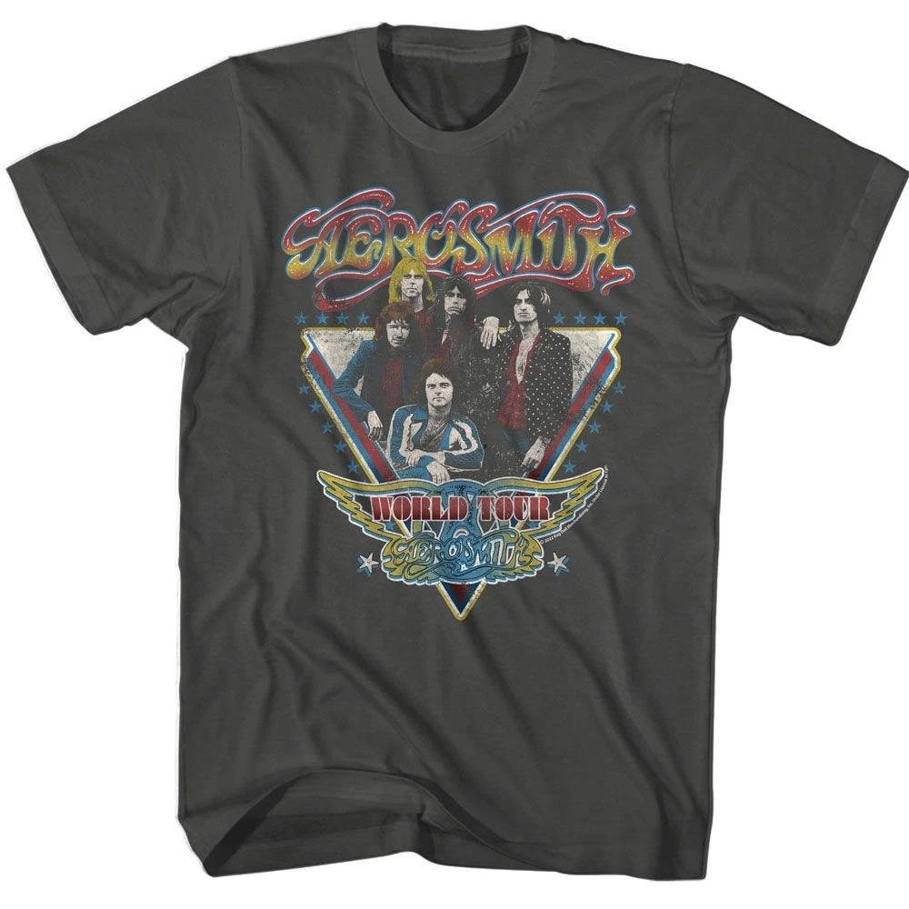 Aerosmith - World Tour - American Classics - Solid Gray  Short Sleeve T-Shi 100