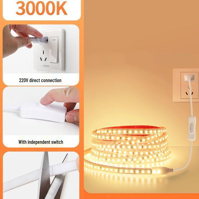 

Dorm Bed Light with Mosquito Net and Plug-in LED Strip for Upper Bunk Atmosphere and Study Lighting Warm Light 3000k