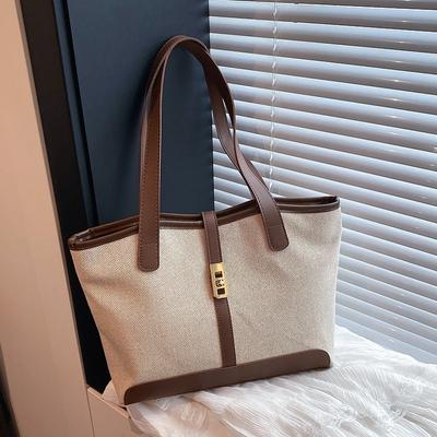 Commuter Fashion Hand Carry Women's Bag Spring and Summer New Versatile Large-capacity Shoulder Bag Splicing Temperament Tote Bag