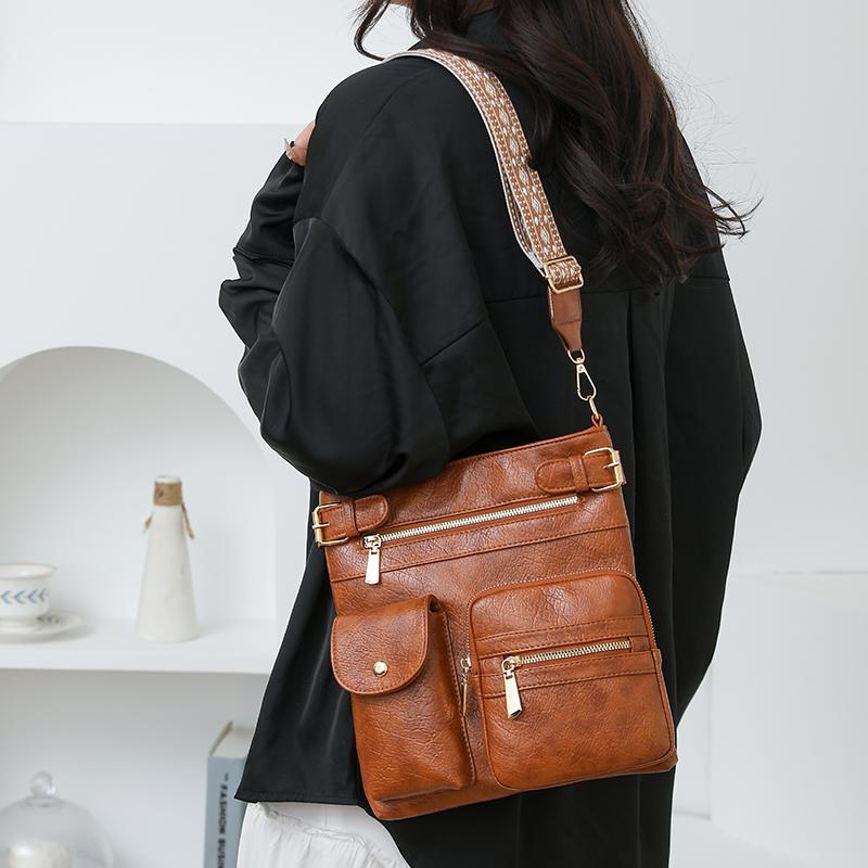 Diseñador de Moda Bolso de Hombro Femenino Pequeño de Cuero PU Bolso Cruzado Femenino Señoras Tendencia Clásico Bolso de Mano con Asa Bolsos Bandolera para Mujer