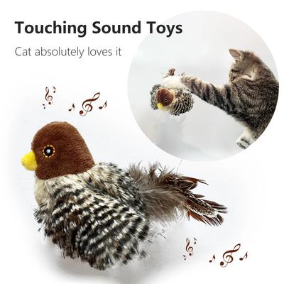 Interactief Kattenspeelgoed Flapperende Vogel Kattenspeelgoed Vliegende Vleugels Mus Kattenkruidspeelgoed Levendige Tsjilpende Simulatie Vogel Interactief Kattenspeelgoed