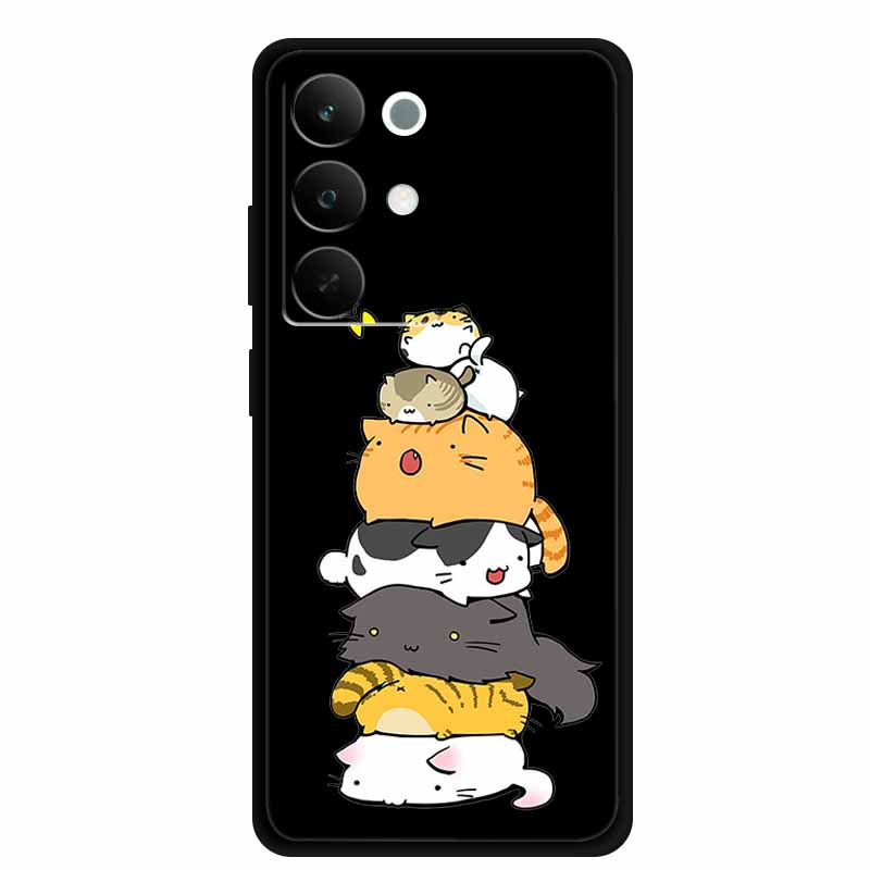 Black Silicone Case For Realme C85 Pro 2025 Case Cartoon Soft TPU Back Cover For Realme C85 5G Phone Case C 85 Pro Coque Funda
