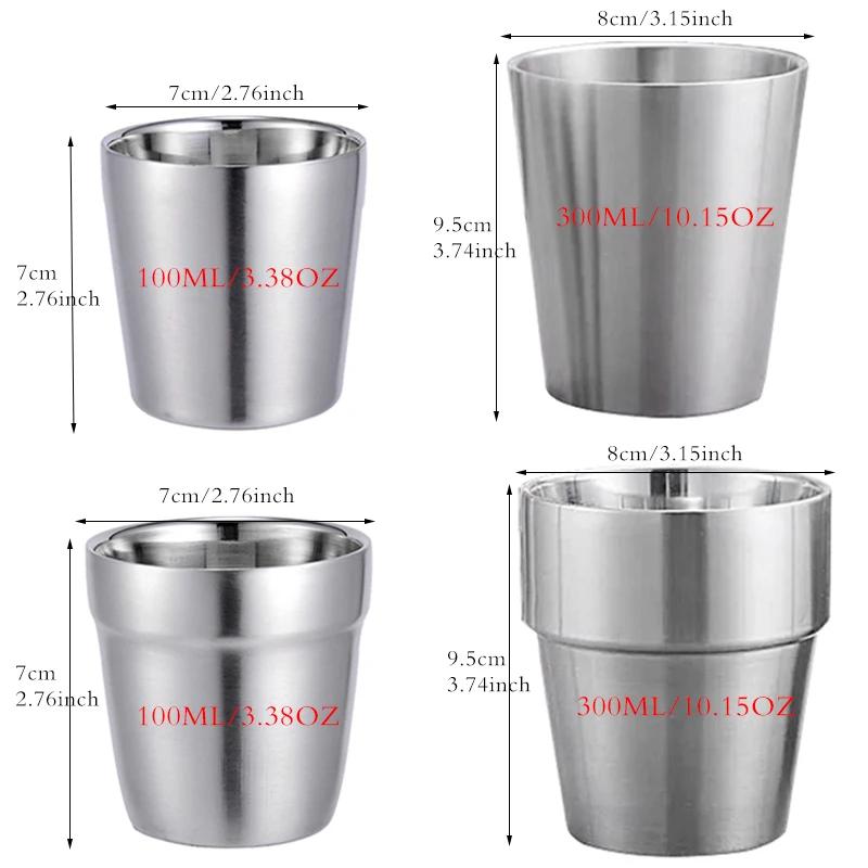 8pcs Stainless Steel Beer Cup Drinkware Tumbler Tableware Water Cup Outdoor Tea Coffee Cocktail Drinking Mugs Metal Cups