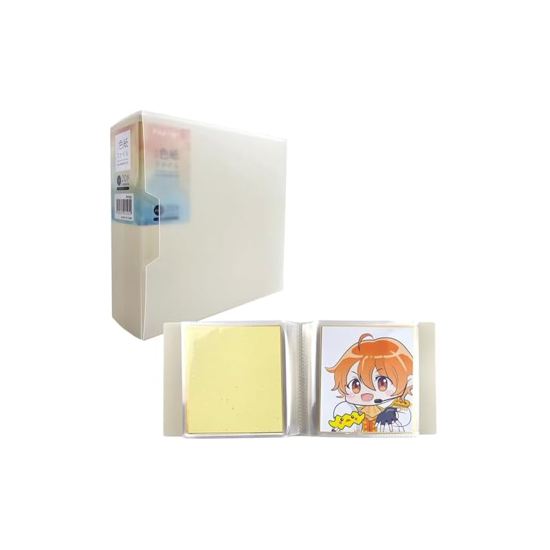 Hapila Mini Shikishi File, 20 Pockets, Large Capacity, Holds 20 Sheets, with Case, Compatible with 136 x 121mm Mini Shikishi, Clear File, Pocket File,