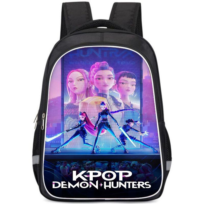 K-Pop Demon Hunters Backpack Children'S School Bag K-Pop Demon Hunters Large Capacity Backpack